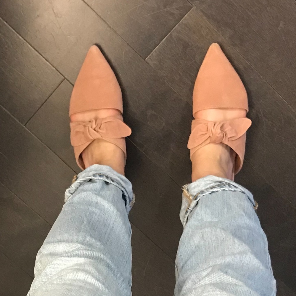 Jeffrey Campbell Suede Bow Mules | Size 6.5 | Terracotta Rust